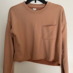 Aerie nude crop top sweatshirt